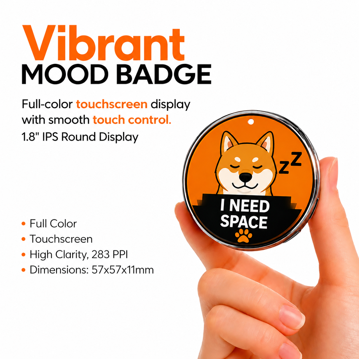 MoodPin™ - Pet Mood Badge