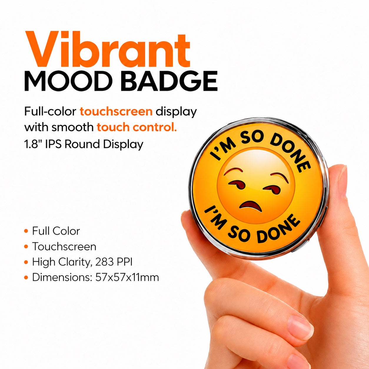 MoodPin vibrant touchscreen display