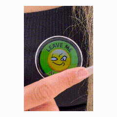 MoodPin digital mood badge in use